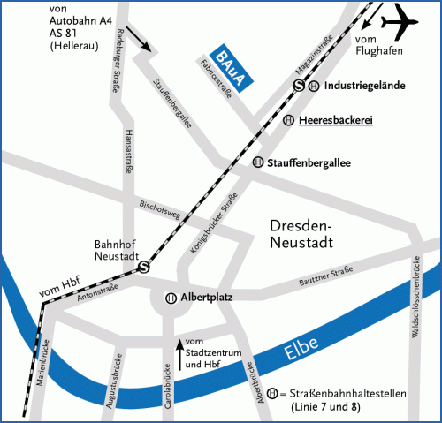 Anfahrtsskizze zum Standort Dresden  Anfahrtsskizze zum Standort Dresden