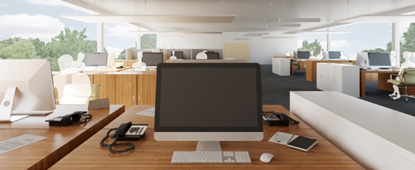 3D visualisation of an open-space office